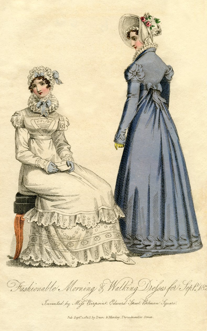 1823年9月以来的时尚早礼服和便服 作者 不明