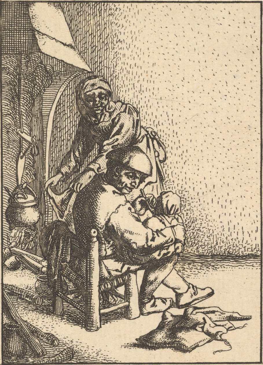 父亲喂养他的孩子，1610-185年。 作者 不明