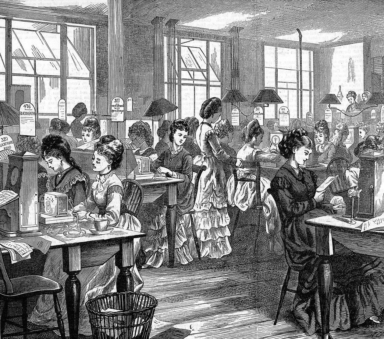 女电报工作者，1871年 作者 不明