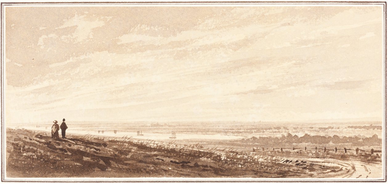 俯瞰帕伊河口附近海湾的图，林肯郡，1849年。 作者 不明