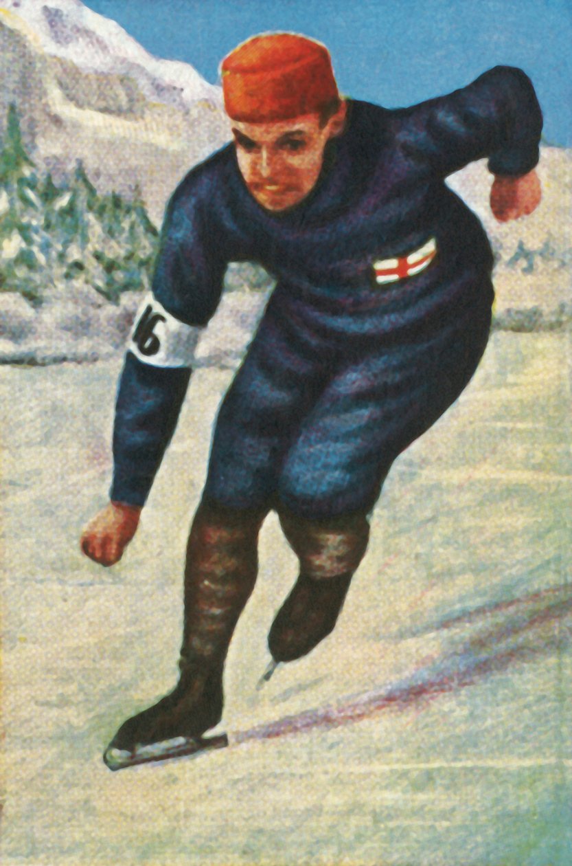 芬兰速度滑手Clas Thunberg，1928年。 作者 不明