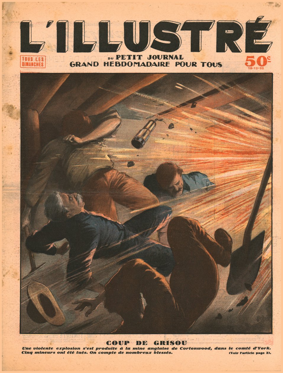 Firedamp爆炸，1932年。 作者 不明
