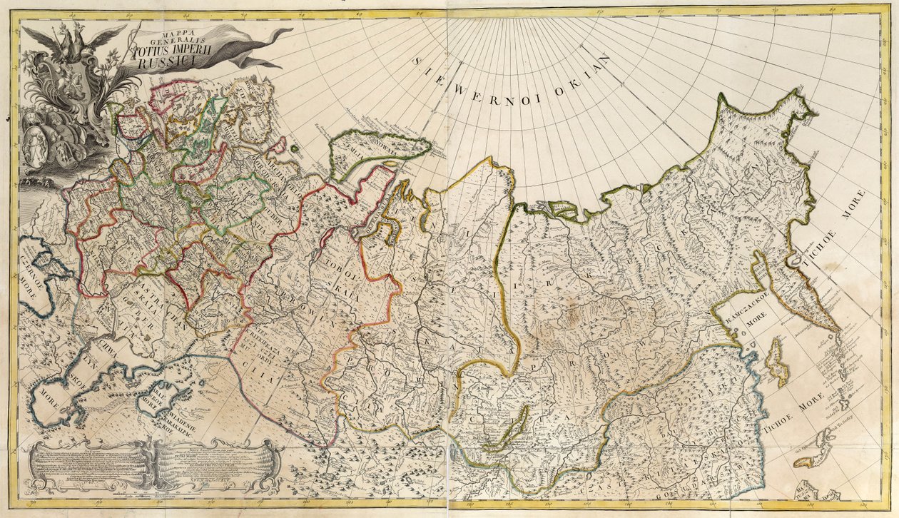 俄罗斯帝国第一张总图，1745年 作者 不明