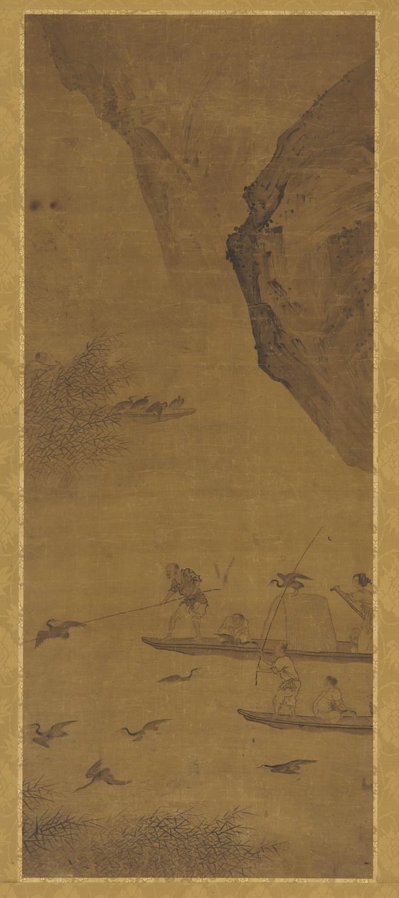 鸬鹚捕鱼》，清代，17世纪。 作者 不明
