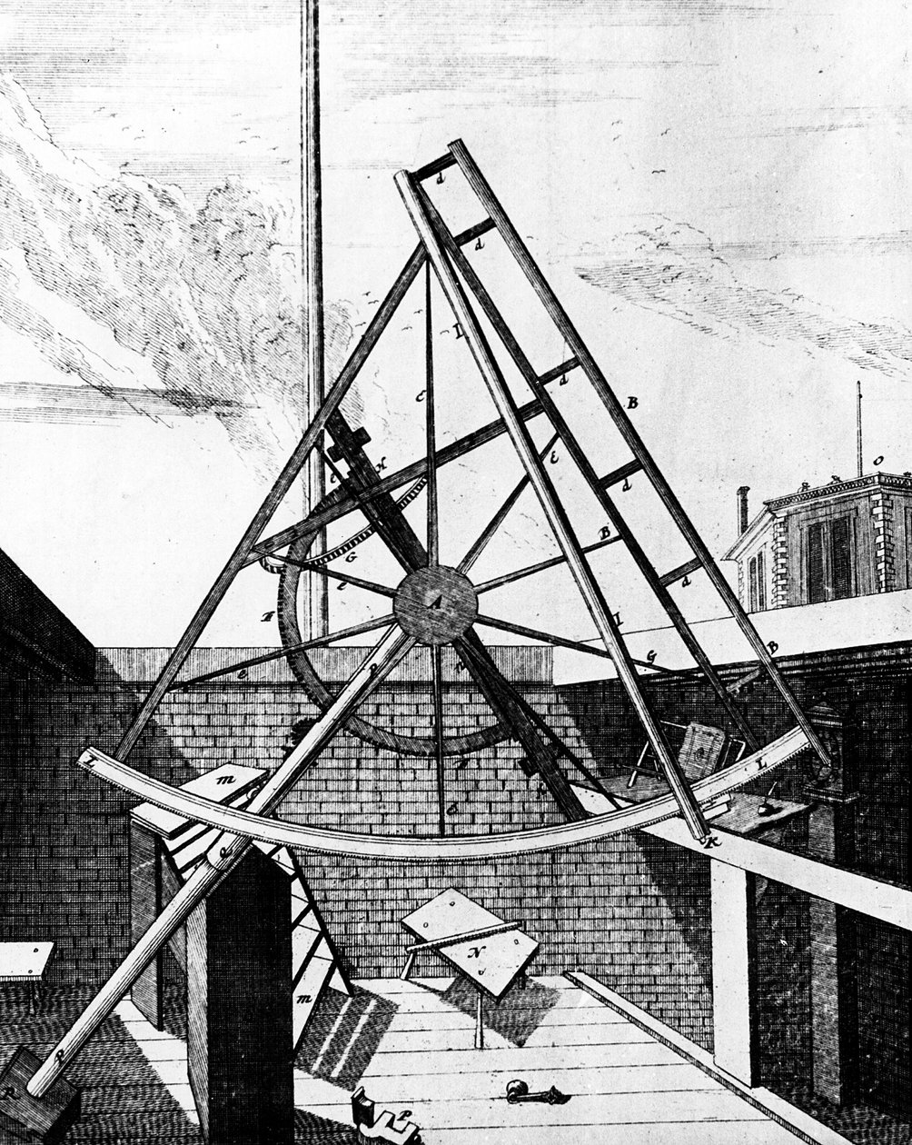 装有望远镜的Flamsteeds赤道仪六分仪，1725年 作者 不明
