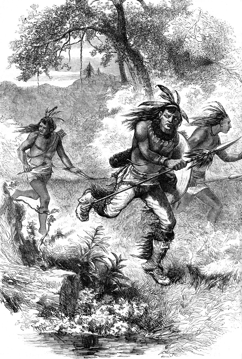 大屠杀定居者之后的美洲原住民逃亡，大约在17世纪C1880 作者 不明