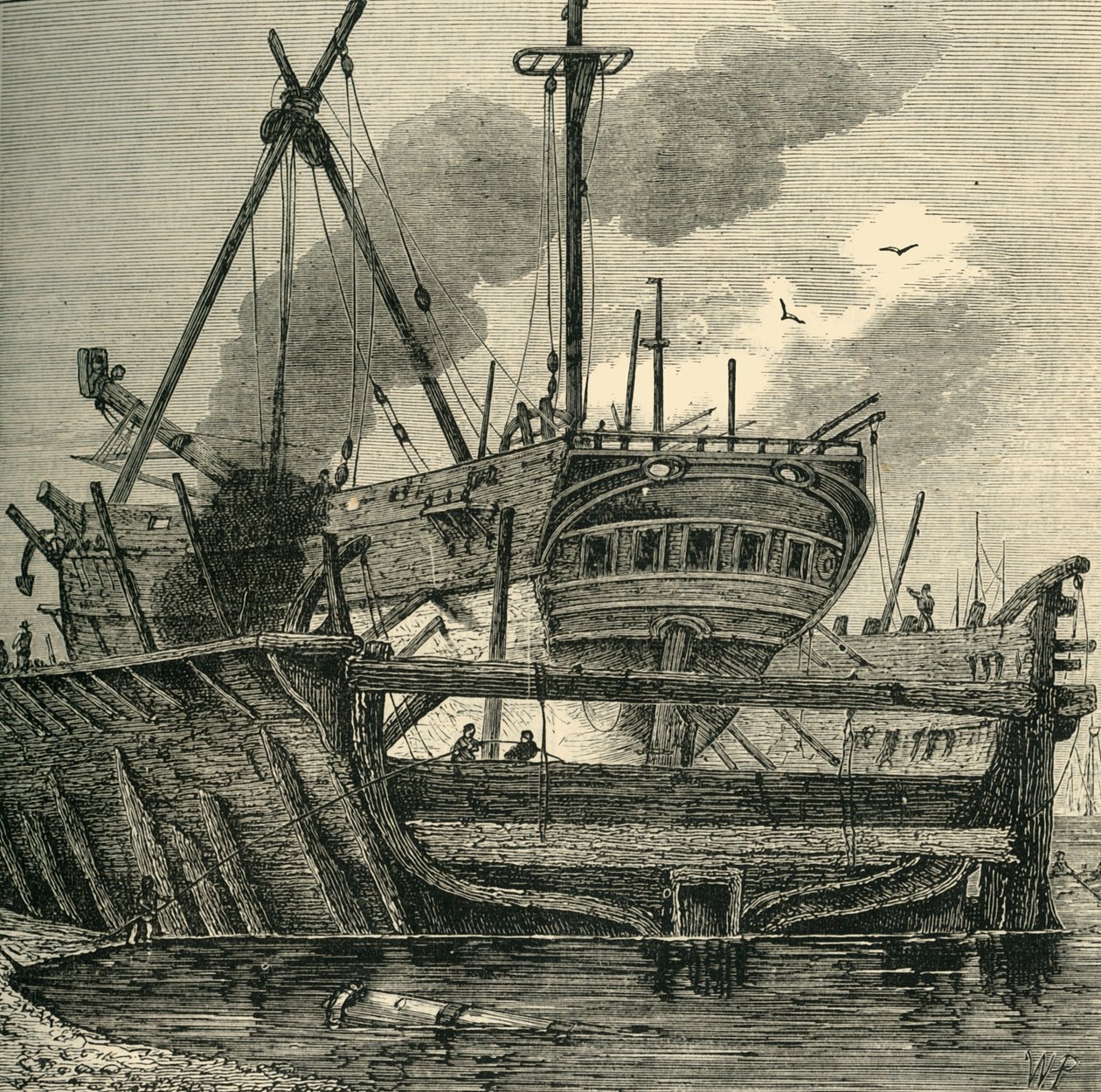 浮船坞，德普福德1820，c1878。 作者 不明