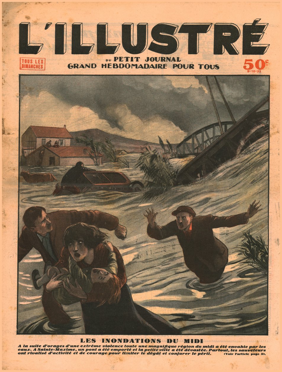 1932年，法国南部发生水灾。 作者 不明