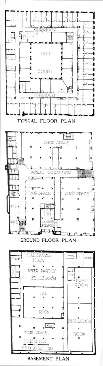 平面图，SW Straus＆Co大楼，伊利诺伊州芝加哥，1924年 作者 不明