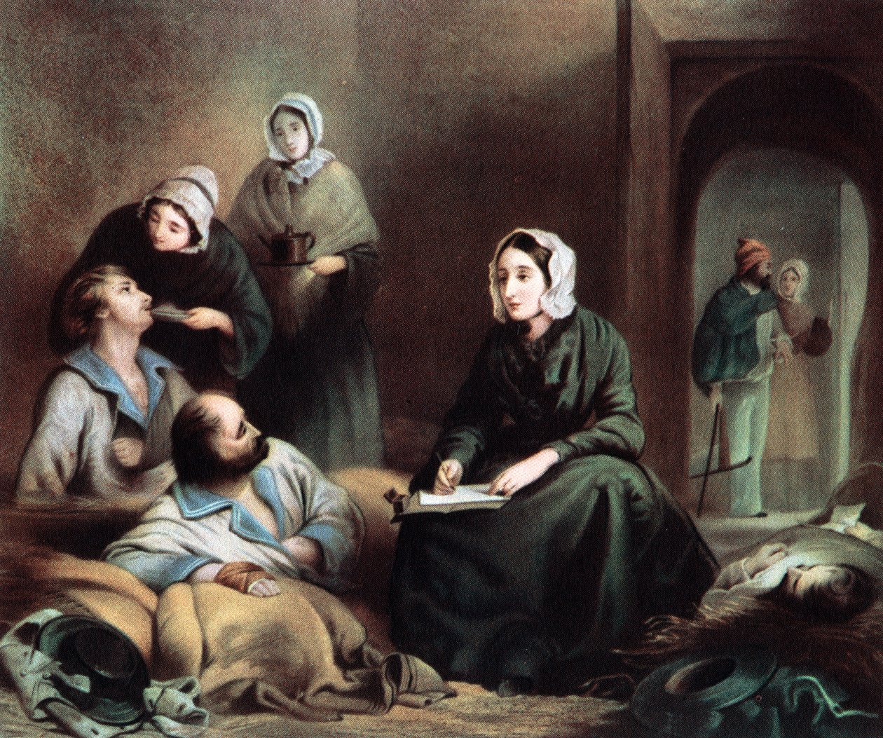 1855年，土耳其Scutari医院的英国护士和医院改革家Florence Nightingale 作者 不明