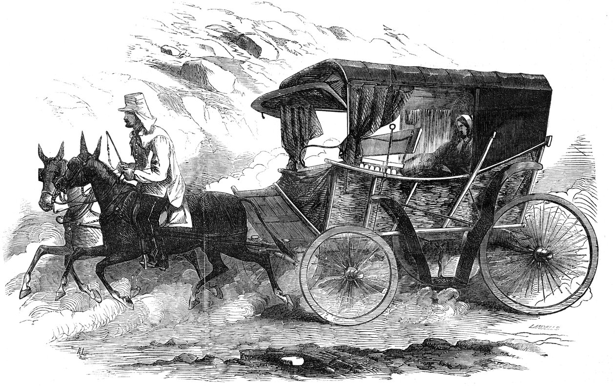 1856年，弗洛伦斯·南丁格尔在克里米亚的马车中 作者 不明