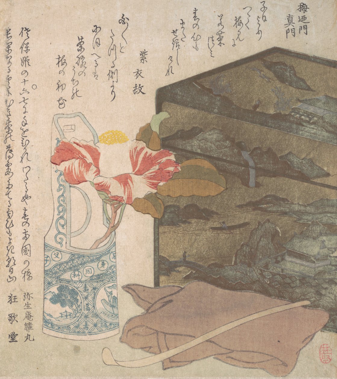 花瓶和漆盒，18-19世纪。 作者 不明