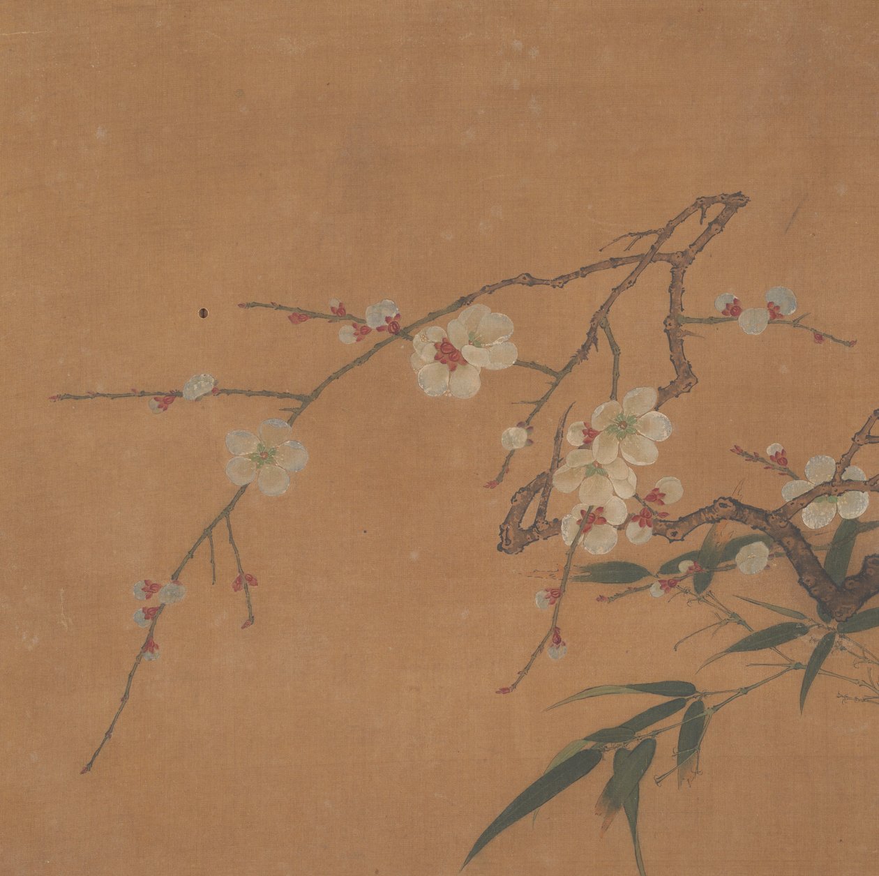 开花的李子和竹子，十七世纪。 作者 不明