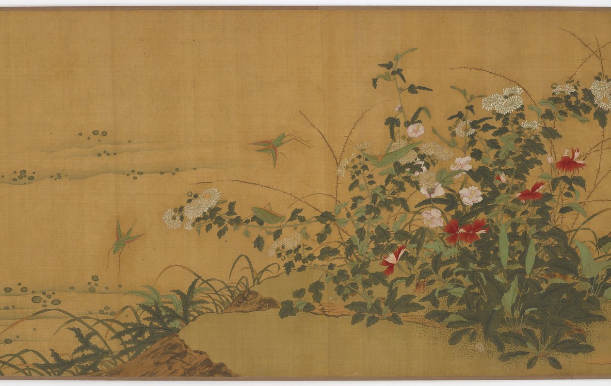 花、植物和昆虫，明朝，16世纪。 作者 不明