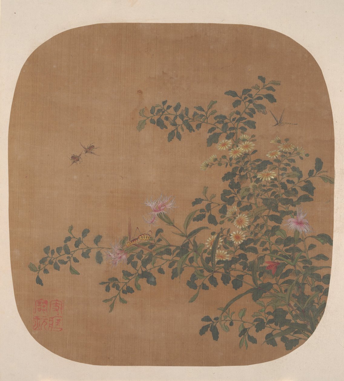 花和蜜蜂，十八世纪。 作者 不明