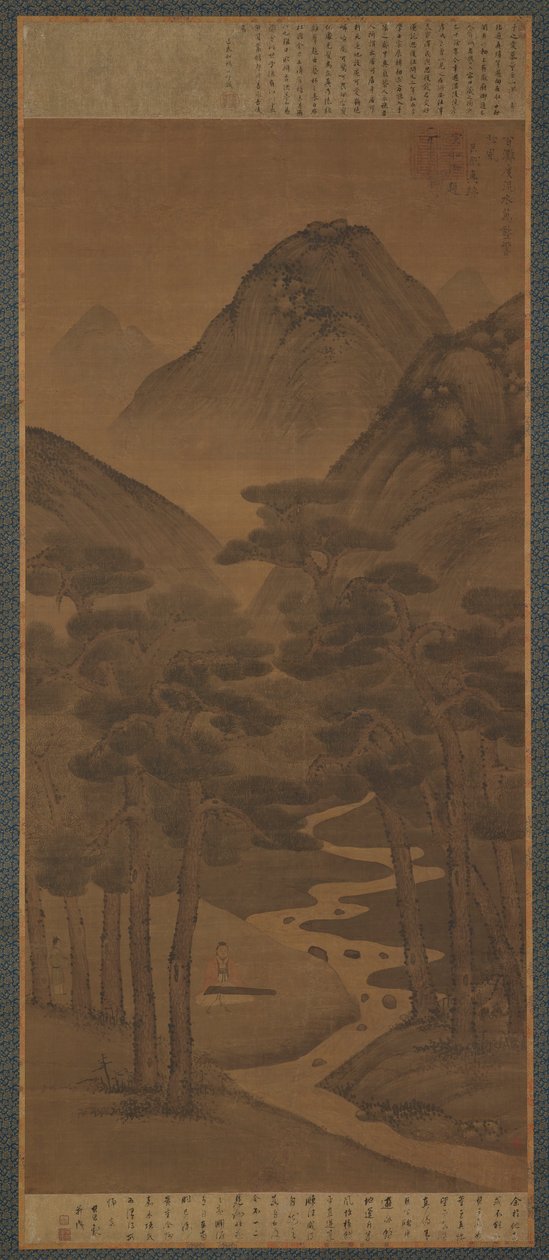流动的水，松树上的风，明朝，15世纪。 作者 不明