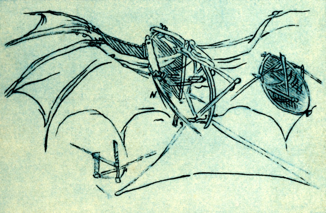 达芬奇（Leonardo da Vinci）设计的飞行器，c1485，1932年。 作者 不明