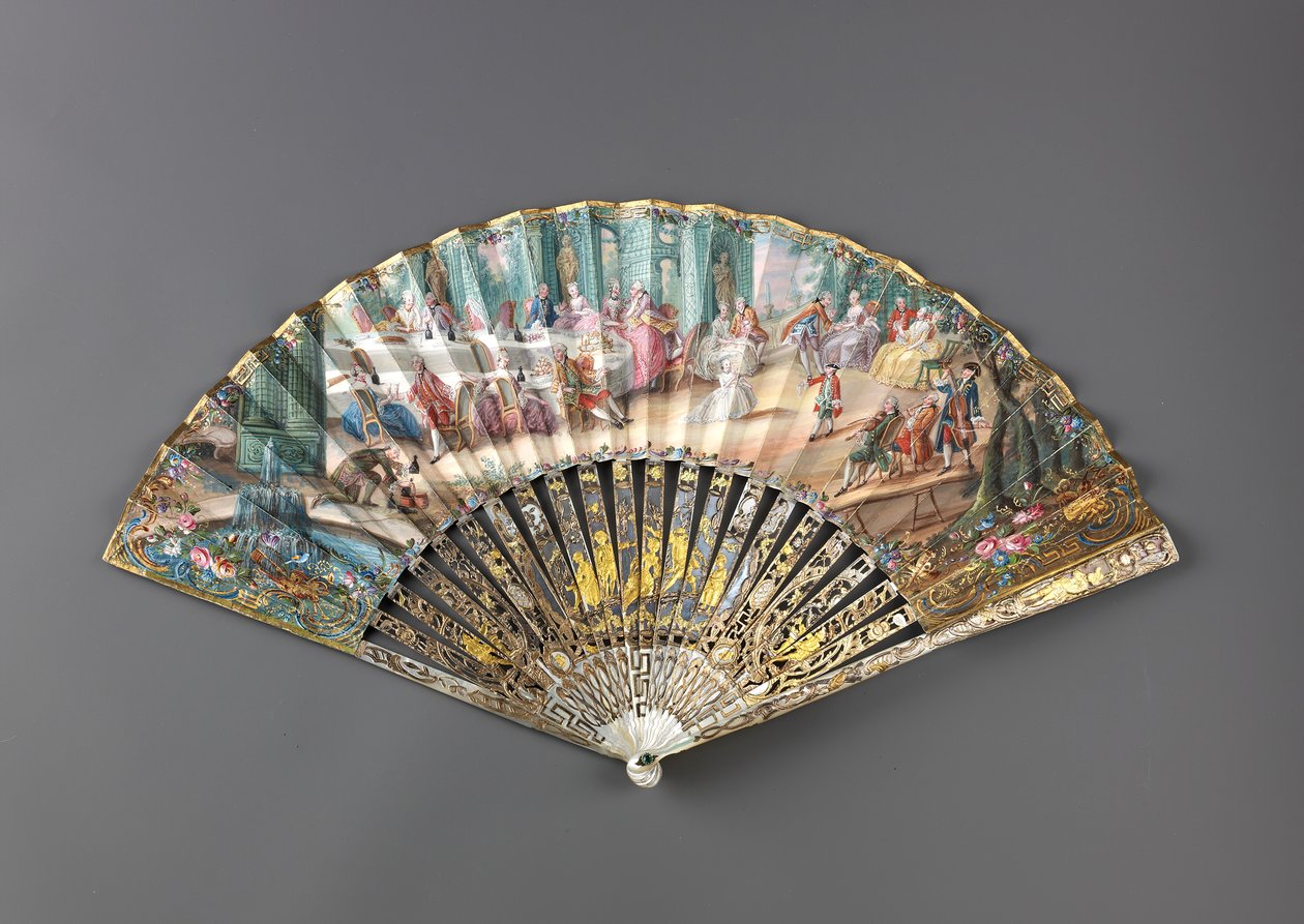 折叠扇，1760年代。 作者 不明