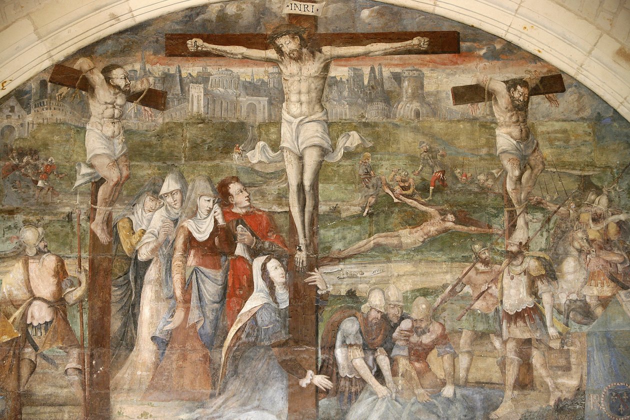 Fontevrault (Fontevraud)修道院的章屋画：1563年左右由Thomas Pot绘制的复活画，Fontevraud，法国 作者 不明