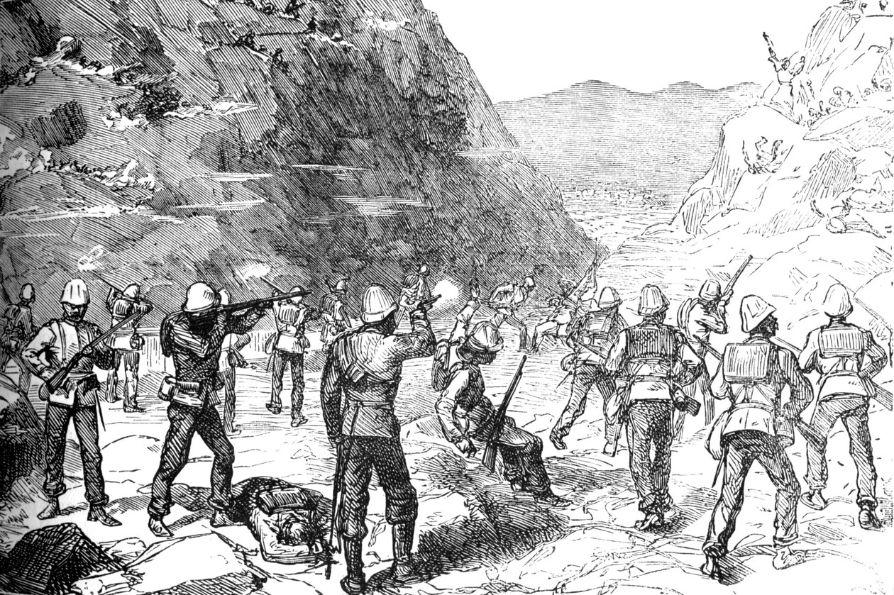 1879年11月9日，受阿富汗人袭击的第67觅食党，c1880 作者 不明