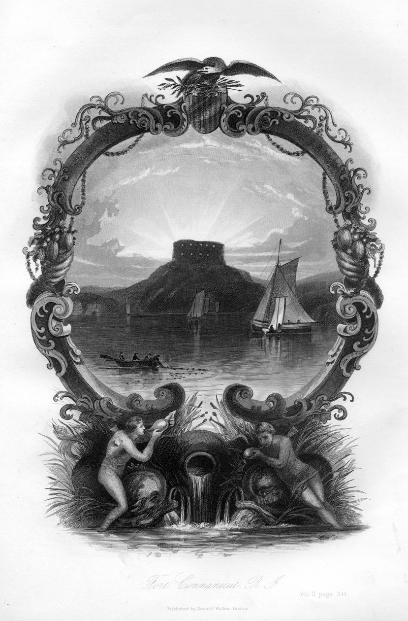 罗德岛，康纳尼古库堡，1855年 作者 不明
