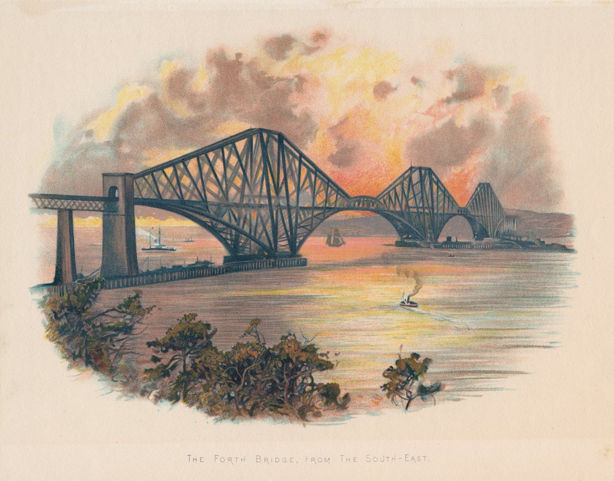 苏格兰东南部的第四铁路桥，约建于1895年 作者 不明