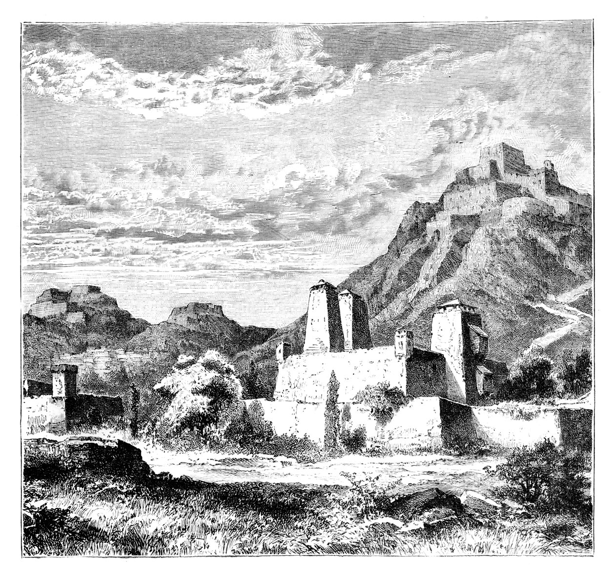 1895年，中国兰州附近的强化村庄 作者 不明