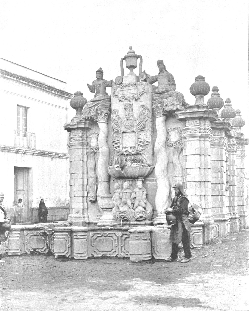 下落的水的喷泉，墨西哥城，墨西哥，c1900。 作者 不明