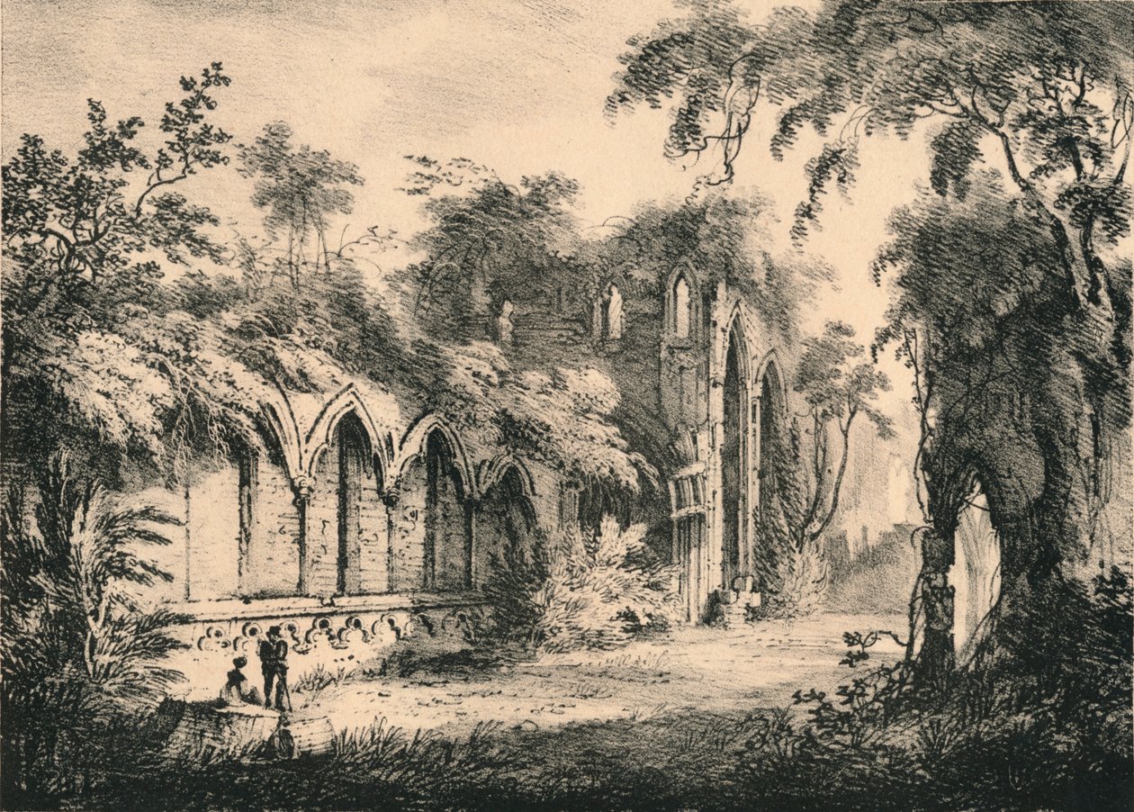 喷泉修道院，约克郡，1823年 作者 不明