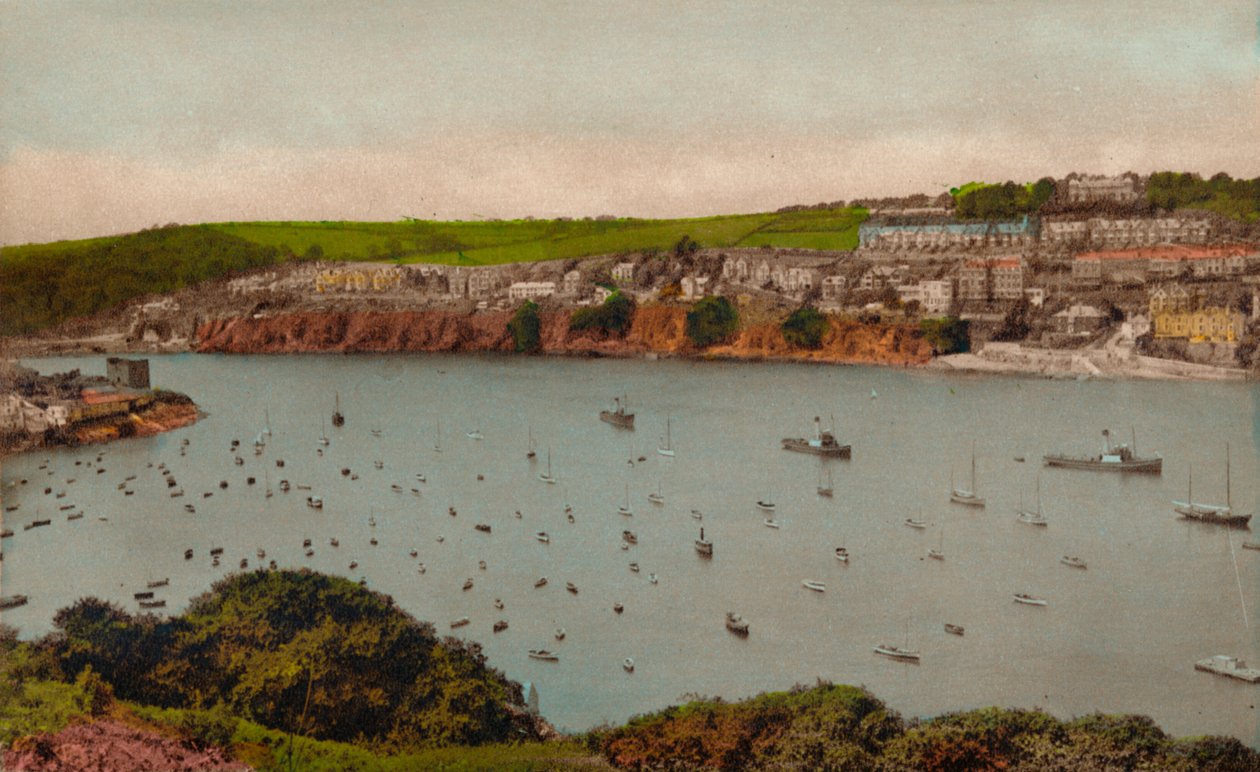 来自Polruan的Fowey，摄于1930年 作者 不明