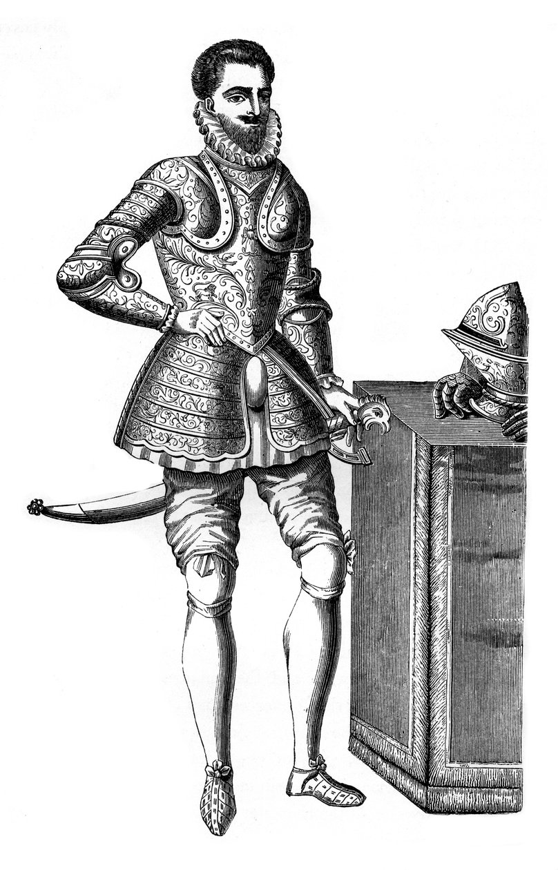 弗朗索瓦（Francois），安茹公爵和阿伦孔（Alencon），身穿大马士革盔甲，16世纪，1870年 作者 不明