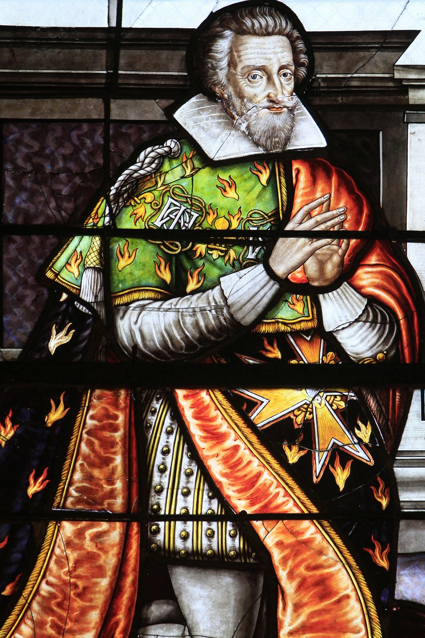 Francois de la Grange. Stained glass window detail of the Assumption of the Virgin, Bourges, France 作者 不明