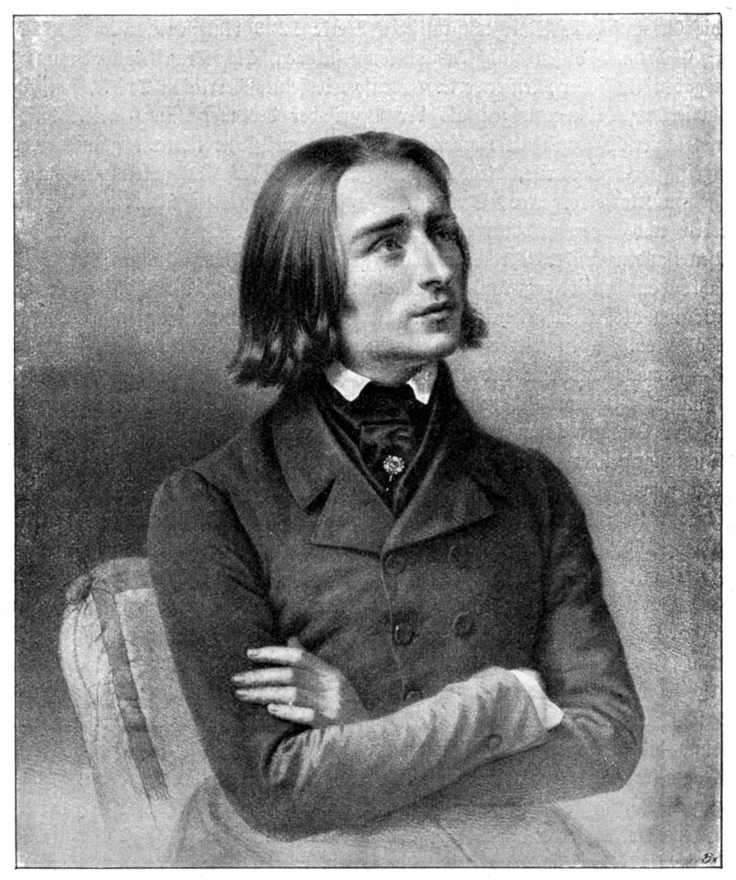 弗朗茨·李斯特（Franz Liszt），十九世纪匈牙利钢琴家和作曲家，1900年 作者 不明