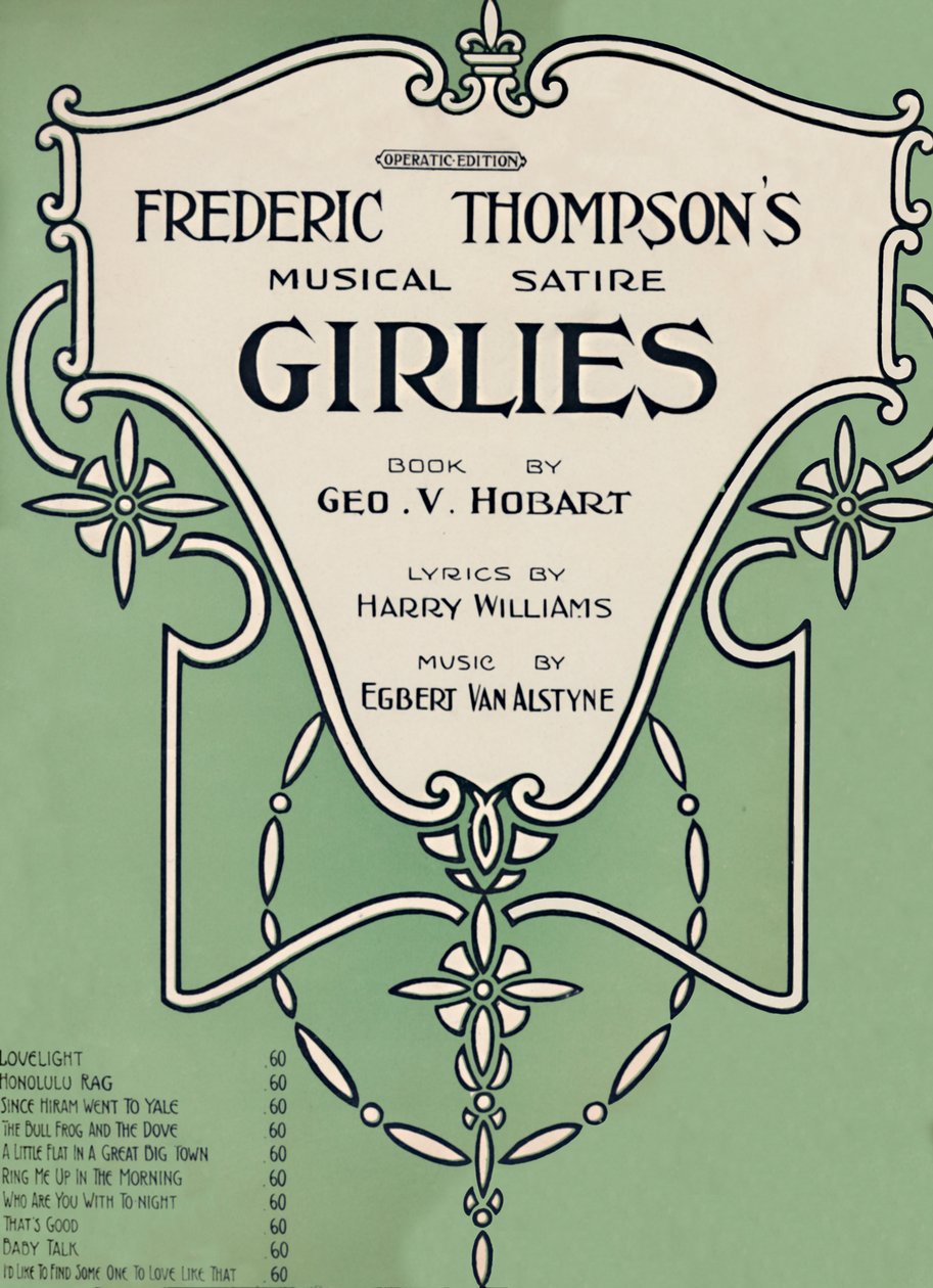 弗雷德里克·汤普森（Frederic Thompsons）音乐讽刺少女，1911年。 作者 不明