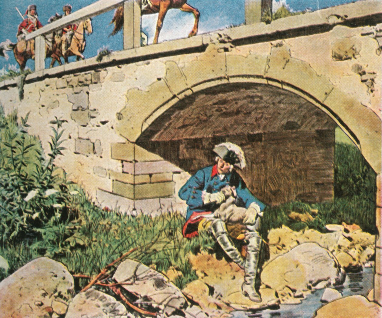 腓特烈大帝（Frederick the Great）逃避占领，1745年，1936年。 作者 不明