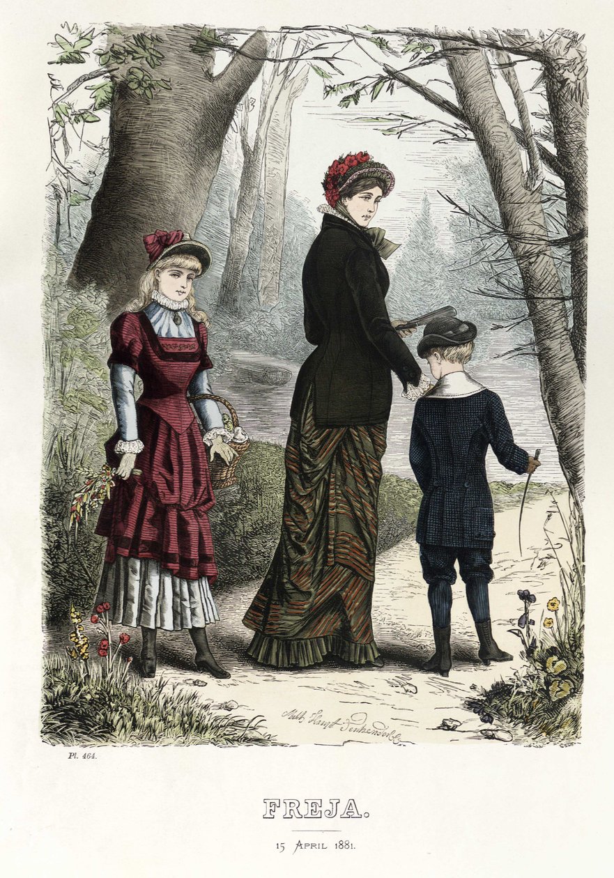 Freja--斯堪的纳维亚时尚杂志的插图，1881年，第8号插图 作者 不明