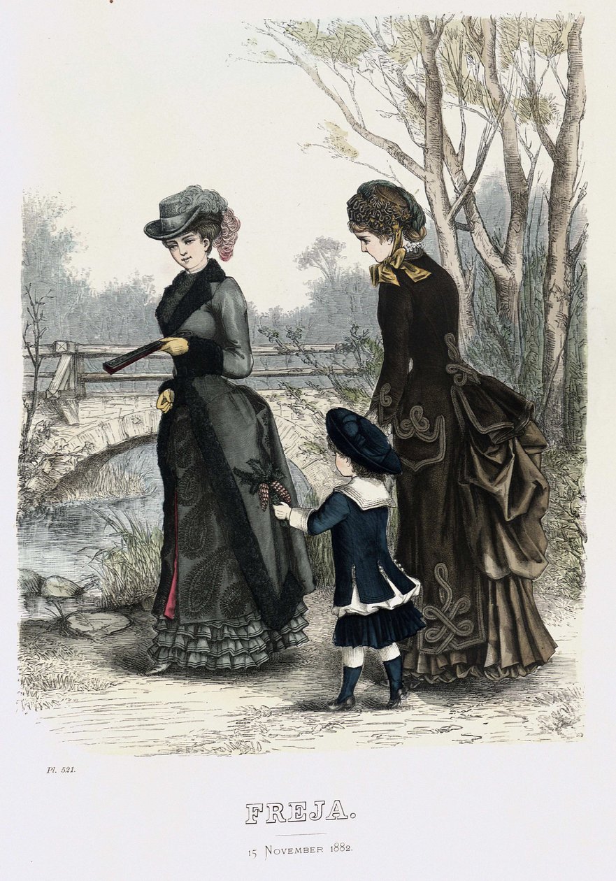 Freja--斯堪的纳维亚时尚杂志1882年的插图，第21号插图 作者 不明