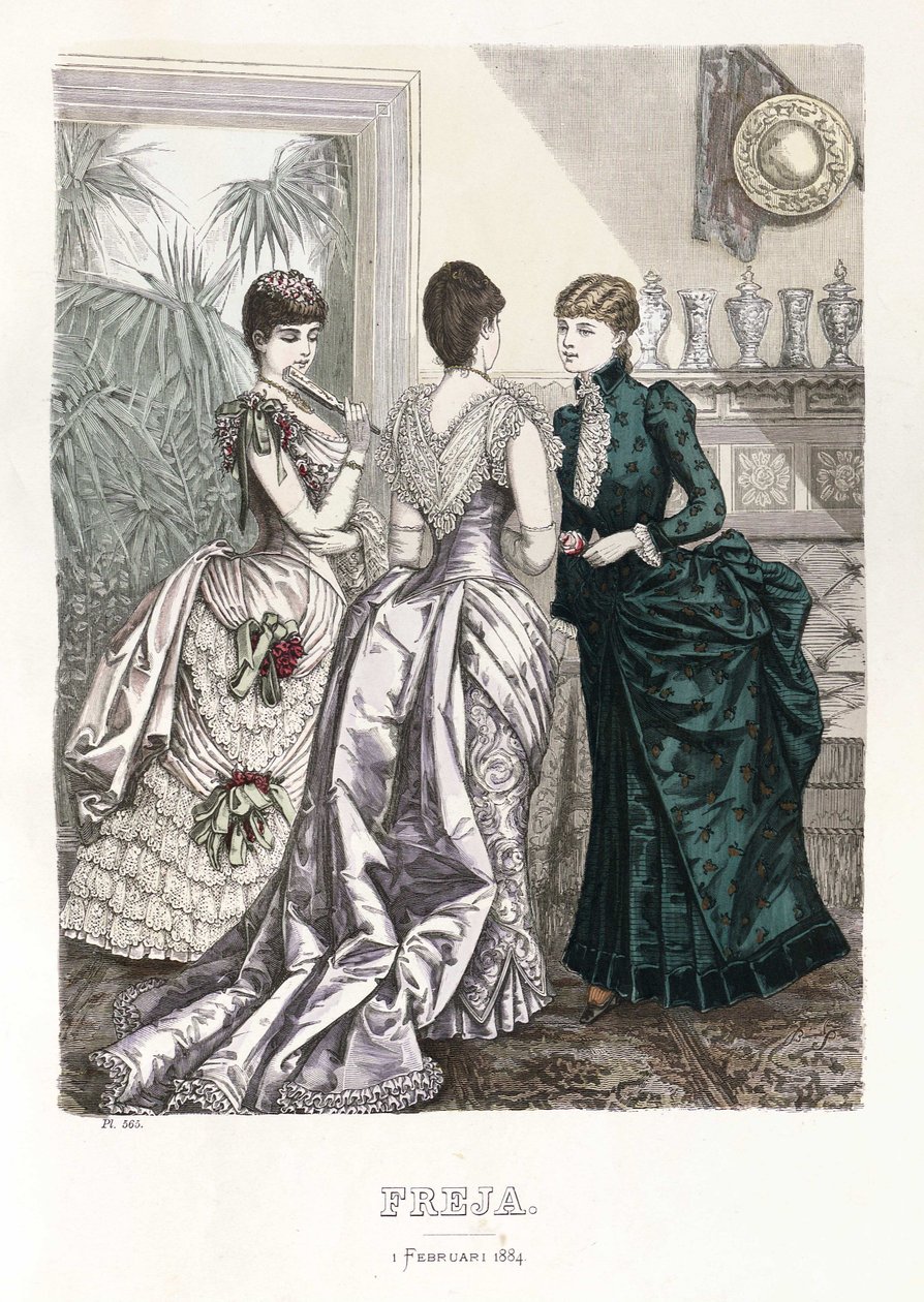 Freja--斯堪的纳维亚时尚杂志的插图，1884年，第3幅插图。 作者 不明