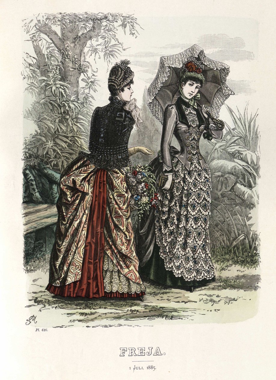 Freja--斯堪的纳维亚时尚杂志的插图，1885年，第13号插图 作者 不明