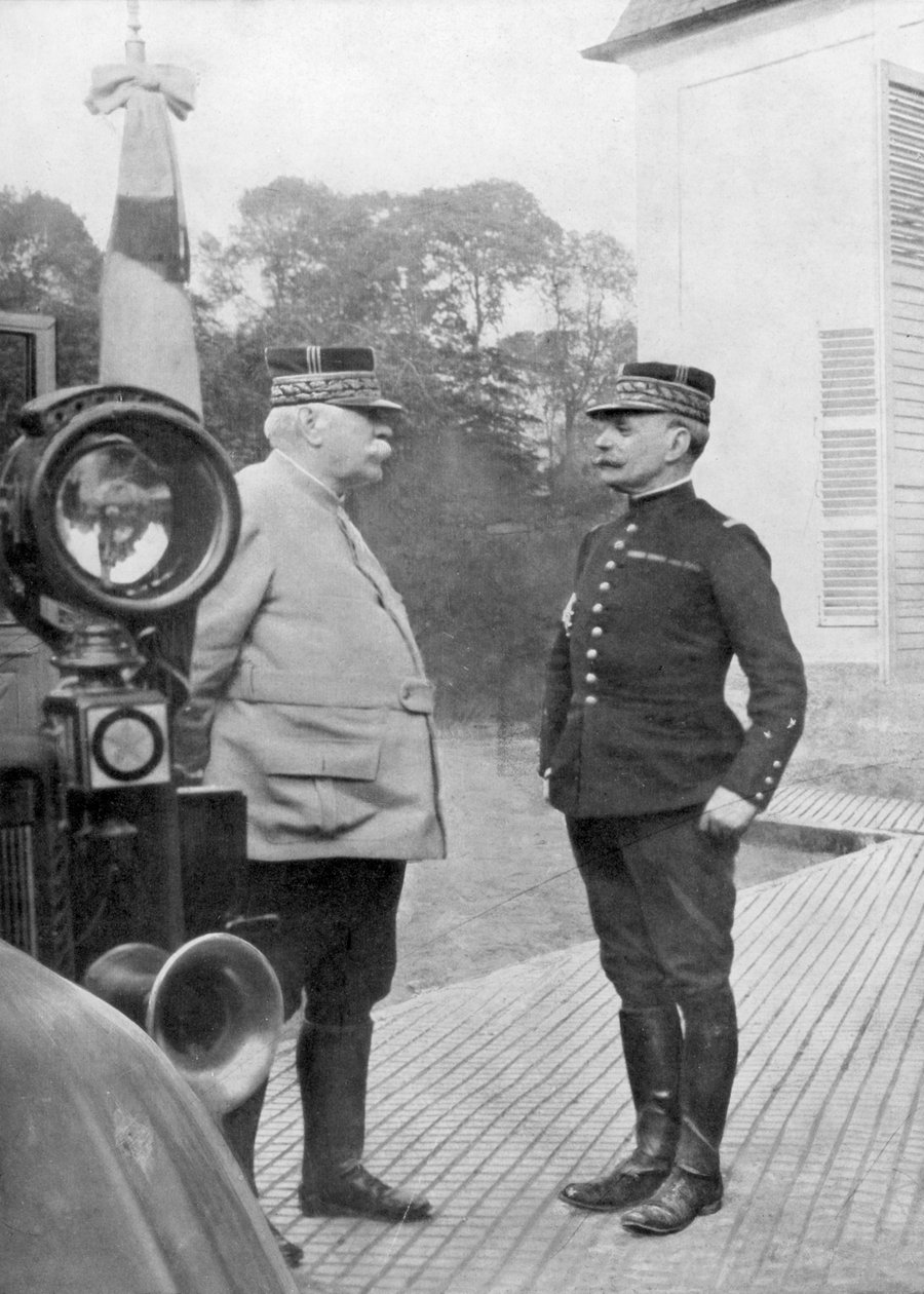 法国第一次世界大战将军约瑟夫·乔佛尔和费迪南德·福,，佛兰德，1914年 作者 不明