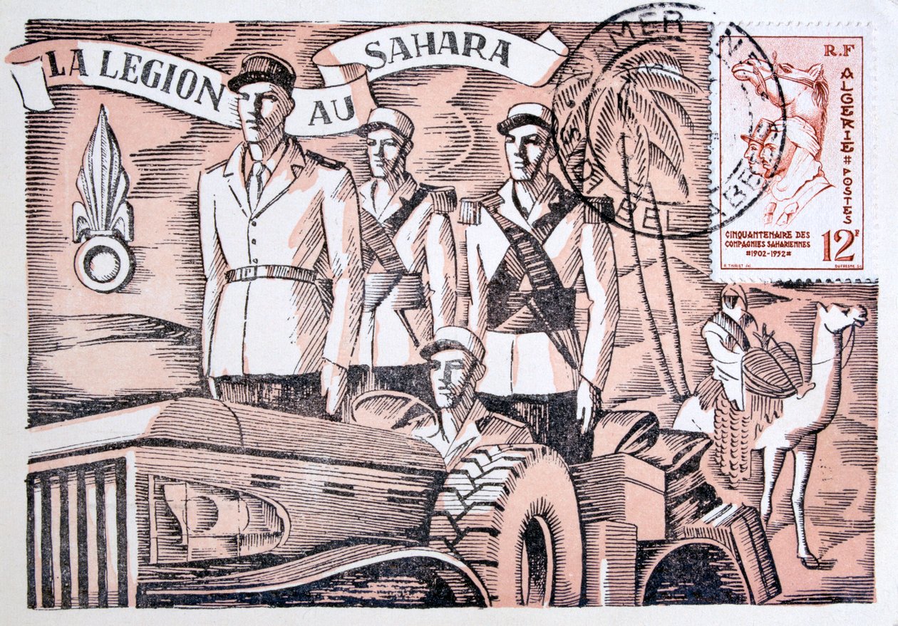 法国外籍兵团明信片，1952年 作者 不明