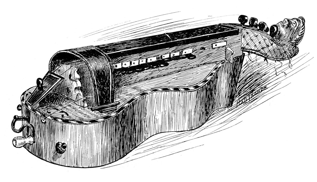 法国hurdy-gurdy或vielle，c1750，1901年 作者 不明
