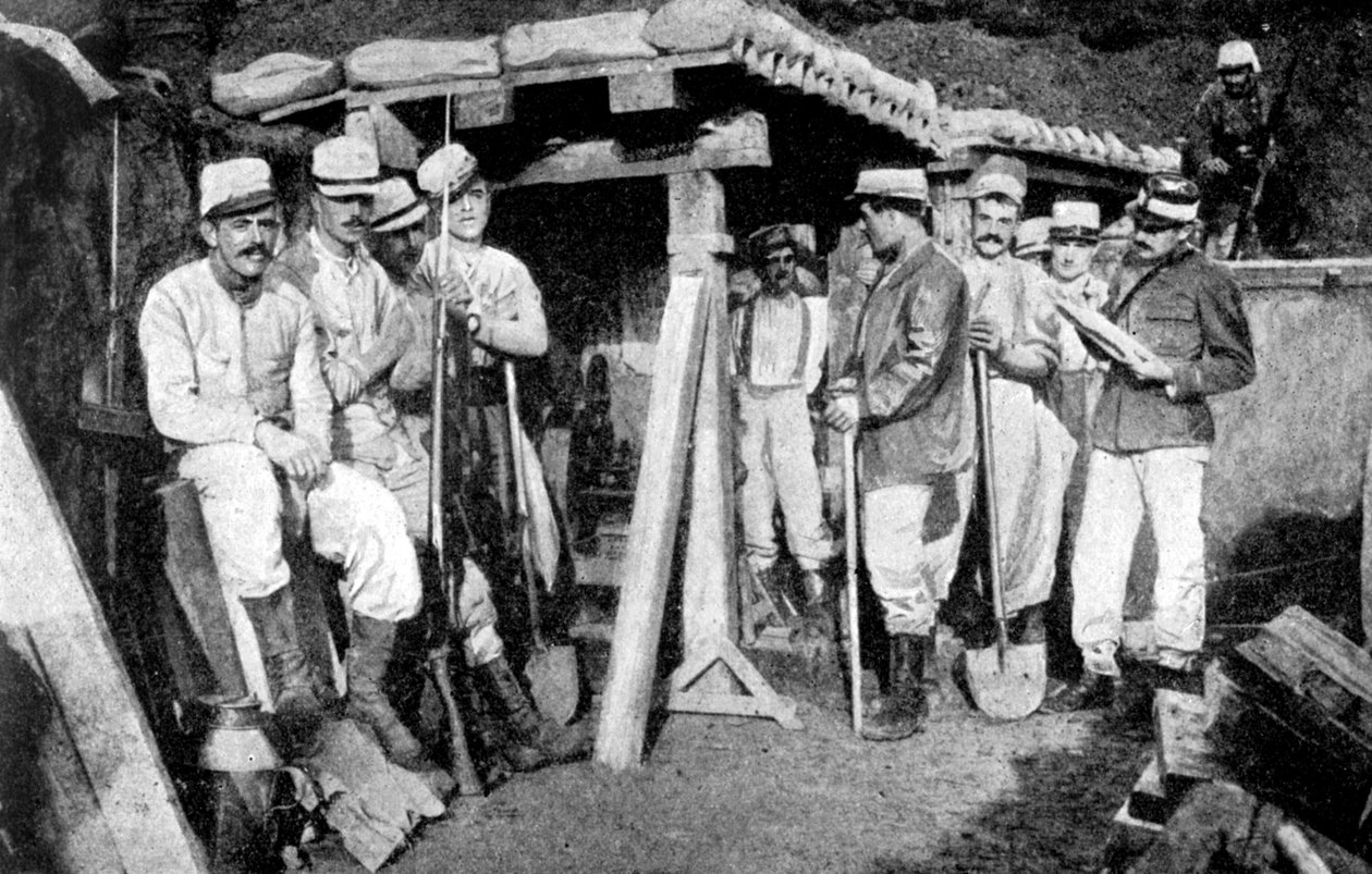 法国工兵在1914年第一次世界大战期间埋设地雷 作者 不明