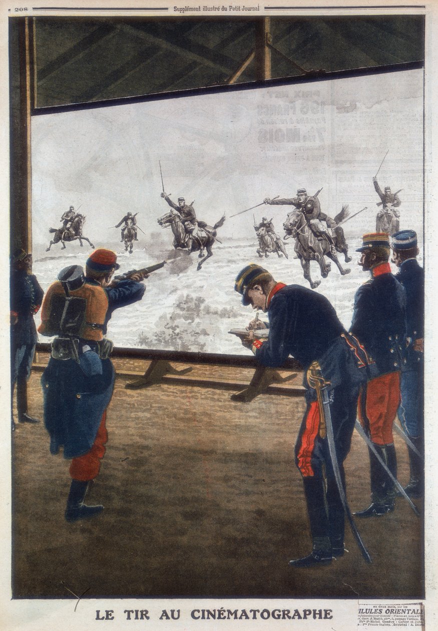 法国士兵使用骑兵冲锋枪的胶片进行步枪练习，1912年 作者 不明