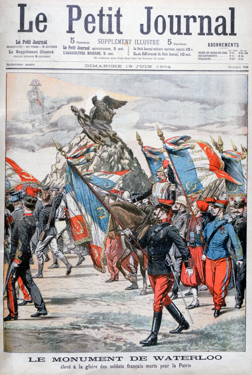 法国军队游行过滑铁卢战役纪念碑，1904年 作者 不明