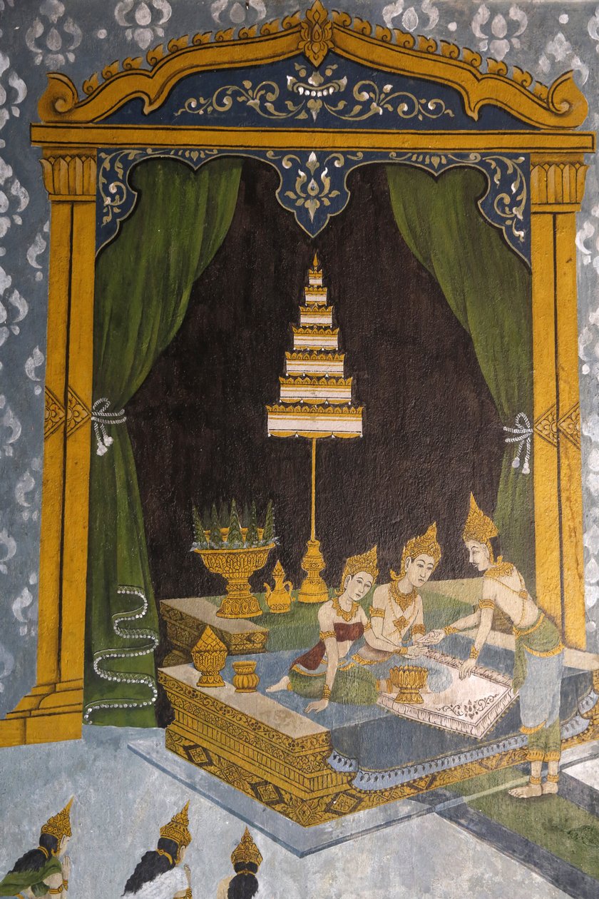 Fresco depicting a scene of the Buddha