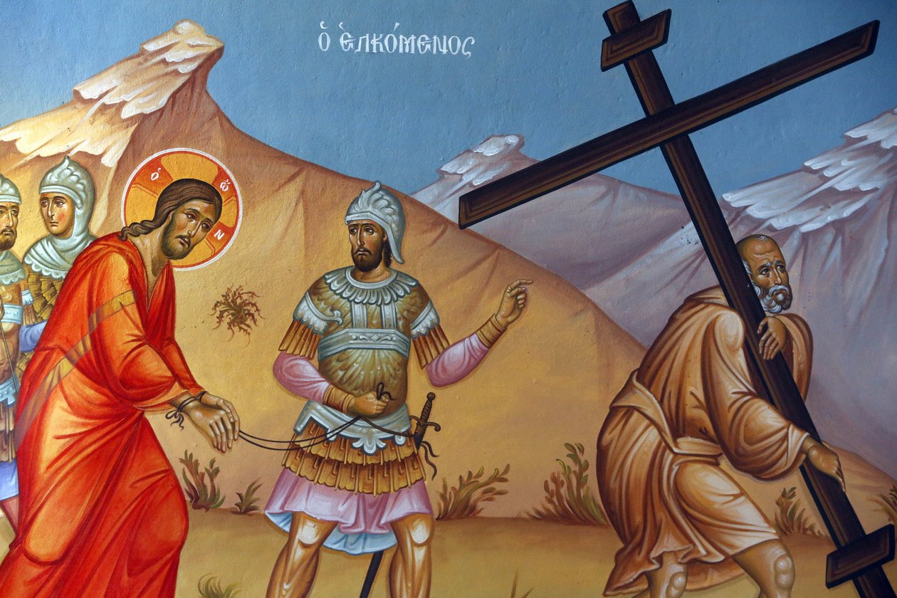 Fresco in Holy cross church, Pedoulas. Christ