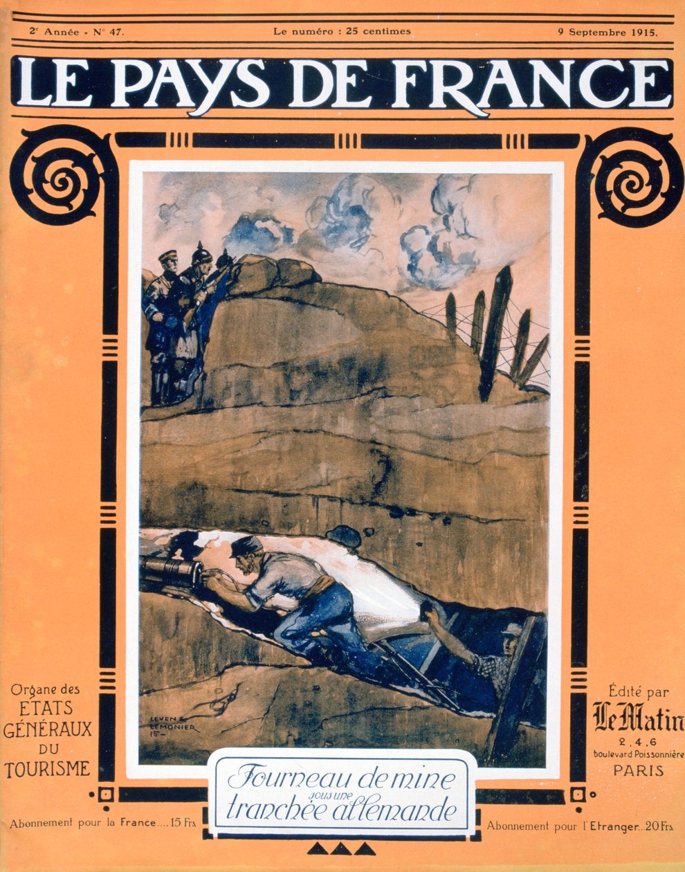 1915年9月9日，法兰西支付地区（Pays de France）的封面 作者 不明
