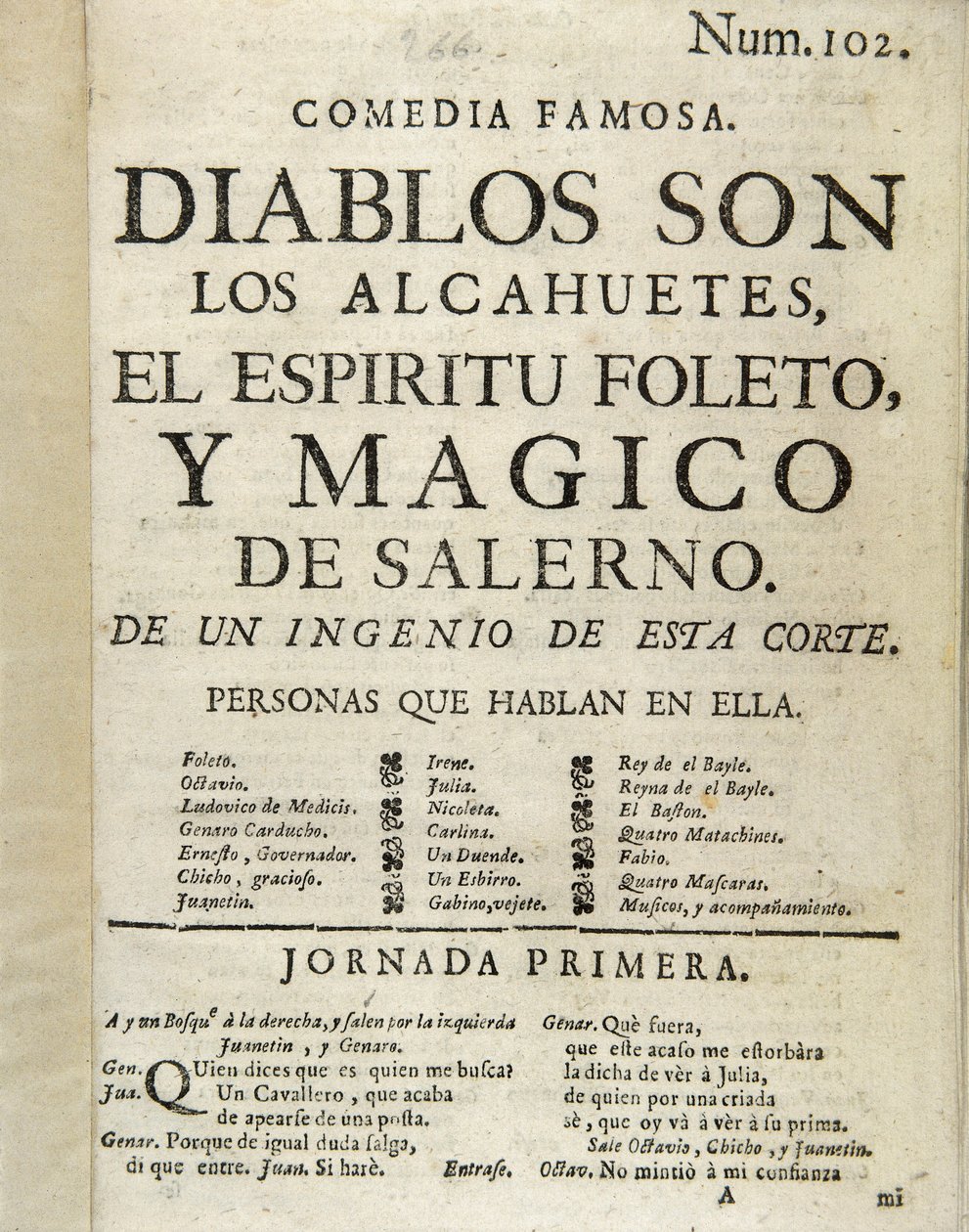 Frontispiece of "Diablos son los alcahuetes, el espiritu foleto, y magico de Salerno" 作者 不明