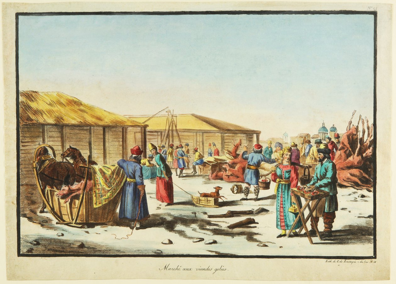 冷冻肉类市场，约1814年 作者 不明